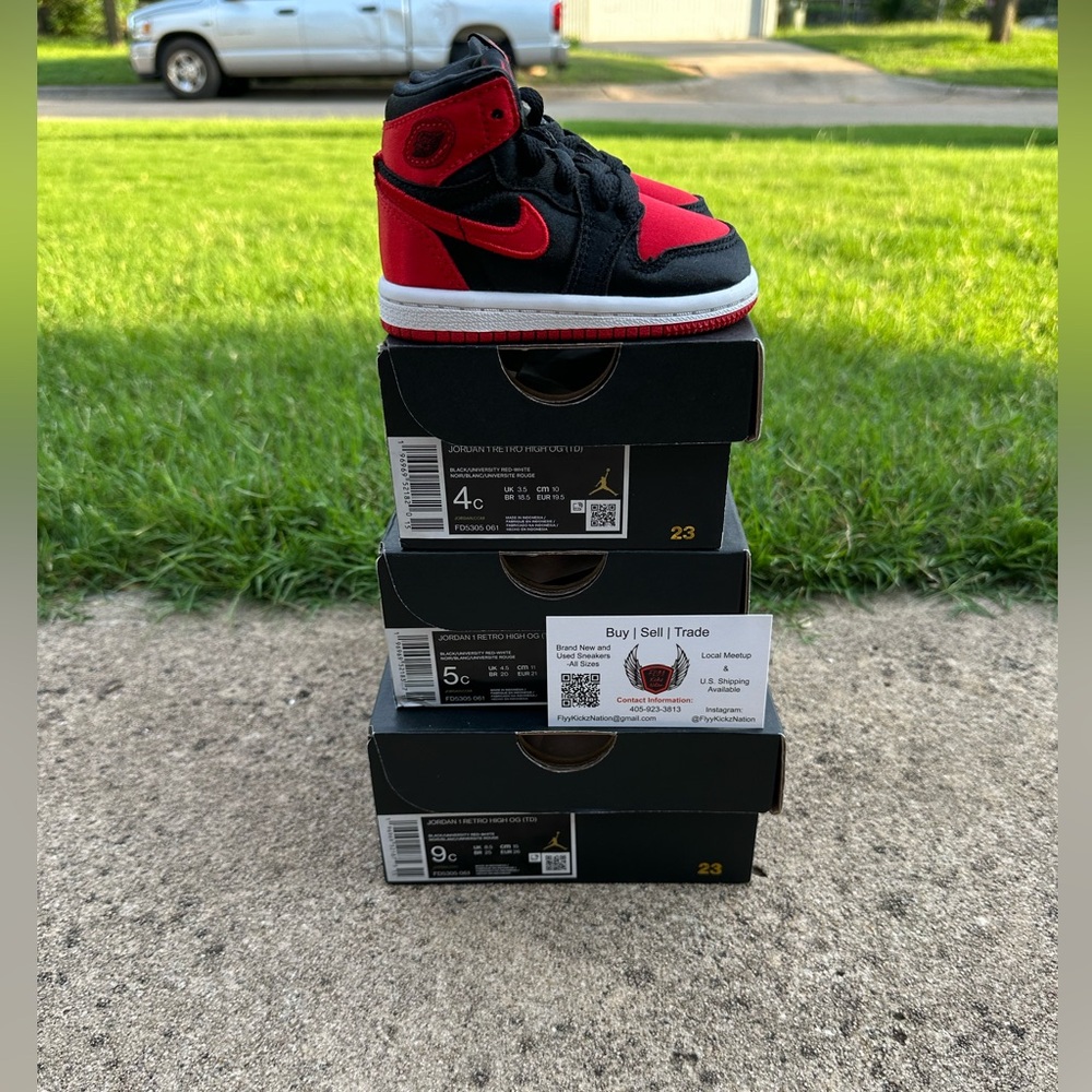 Jordan 1 High Satin Bred 4C,5C,9C Toddler